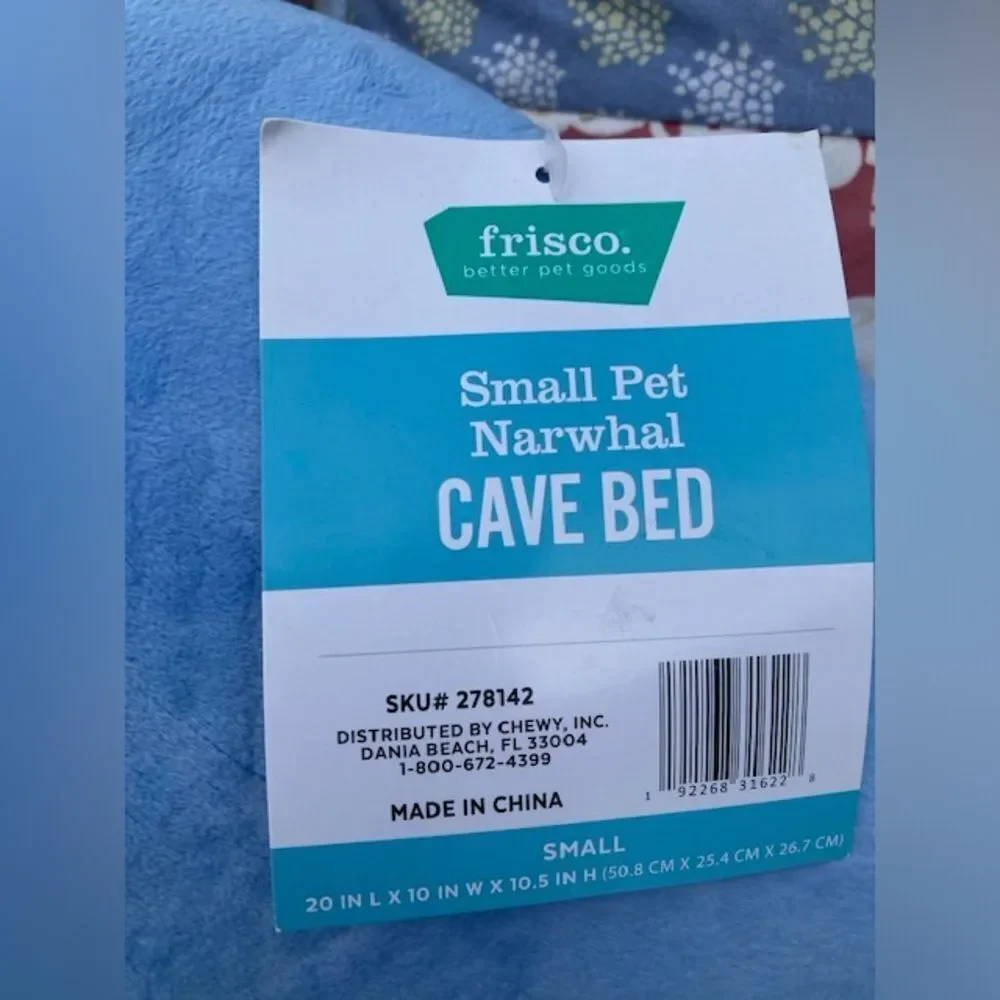NEW Narwhal Cave Bed For Small Pets by Frisco - Guinea Pig, Gerbil, Hamster